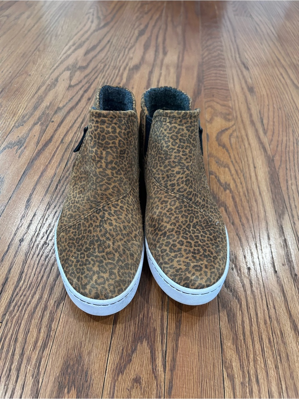 Leopard Print Slip-On Ankle Sneakers - Brown